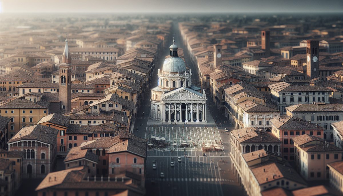 Vista panoramica di Mantova con arte e storia