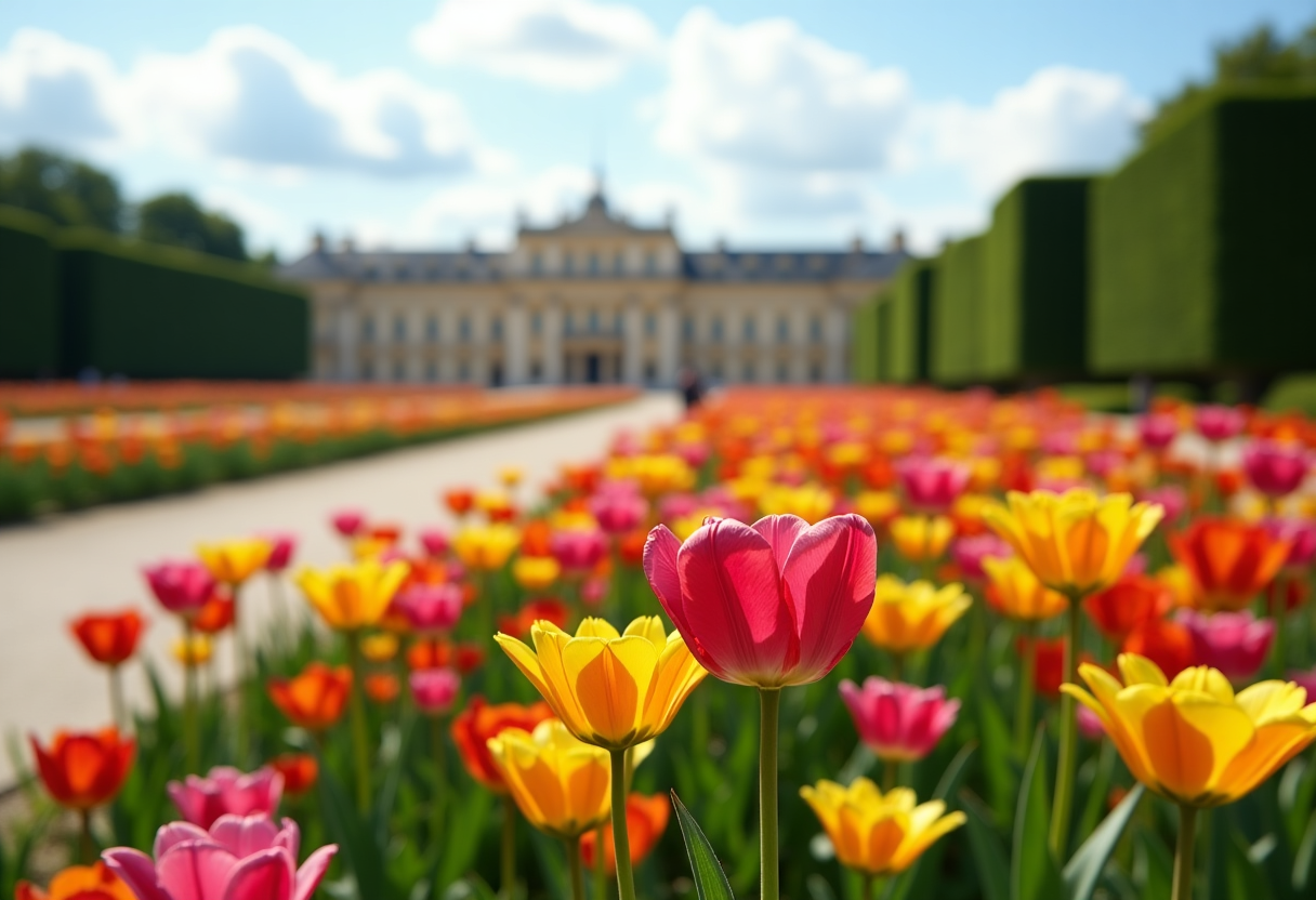 Vista panoramica della Reggia di Versailles in Francia