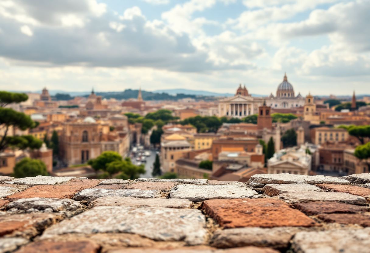 Panorama di Roma con monumenti storici e attrazioni