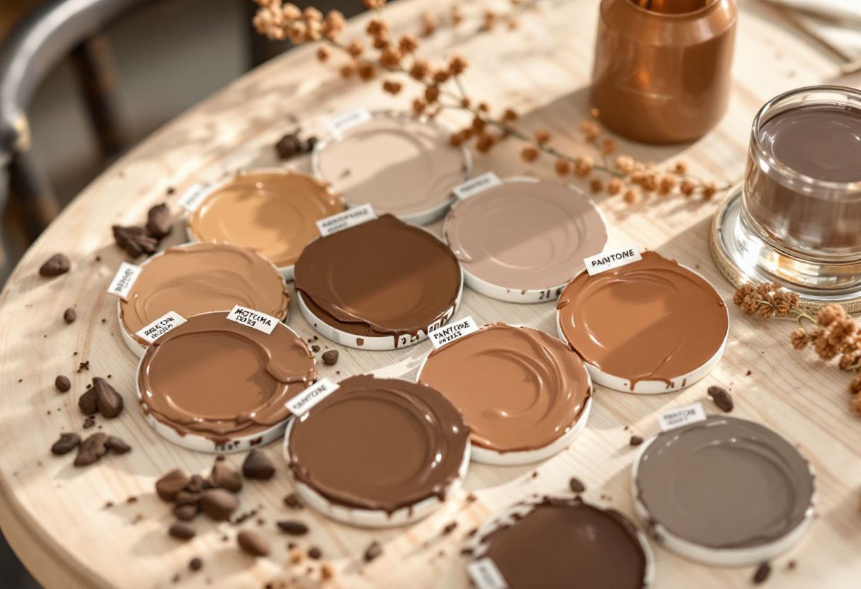 Make up in tonalità Mocha Mousse di Pantone 2025