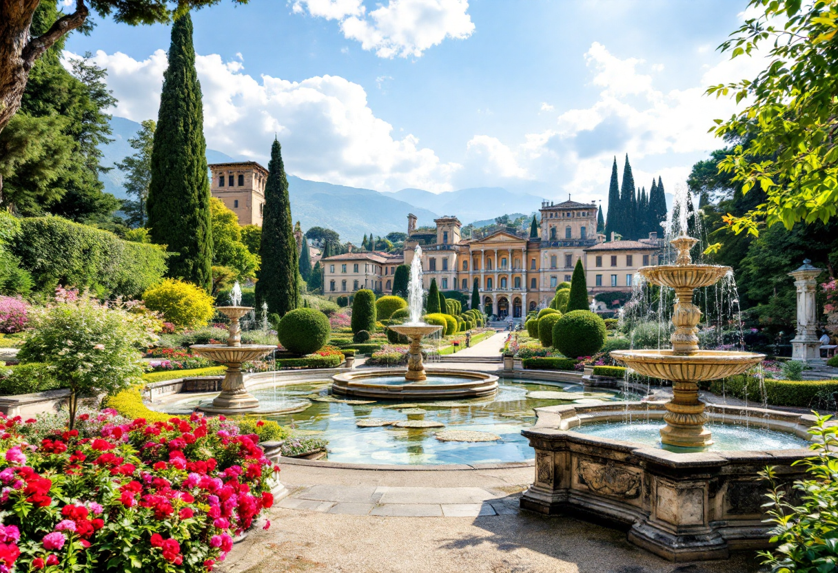 Vista panoramica di Villa d'Este a Tivoli