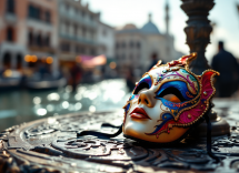 Maschere colorate al Carnevale di Venezia 2024