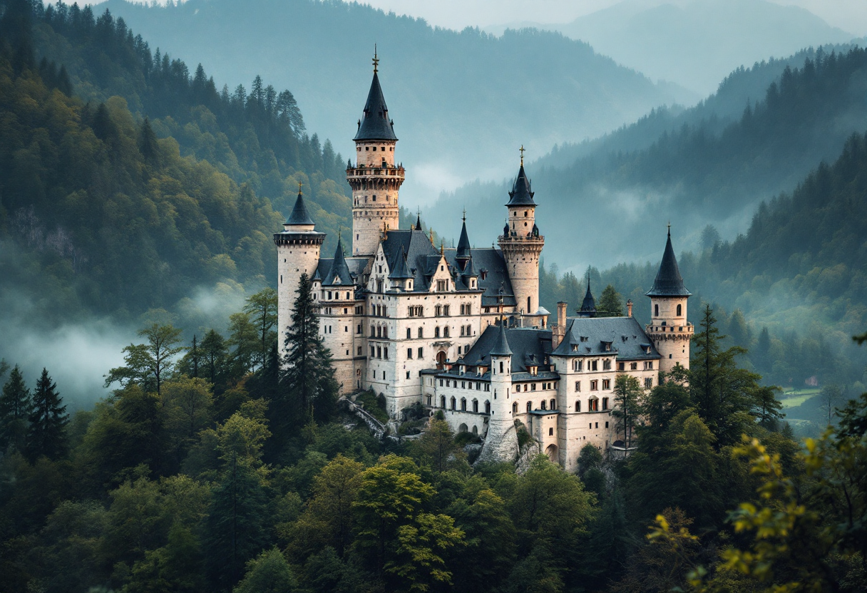 Vista del castello di Bran in Romania, legato a Dracula