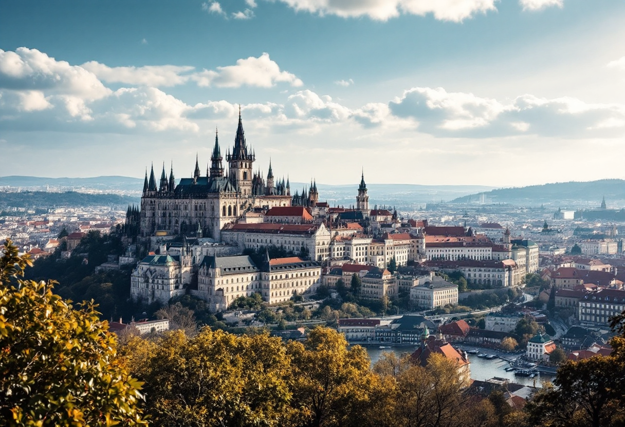 Vista panoramica delle meraviglie di Praga