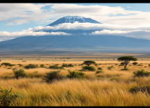 Panorama dell'Amboseli National Park con elefanti