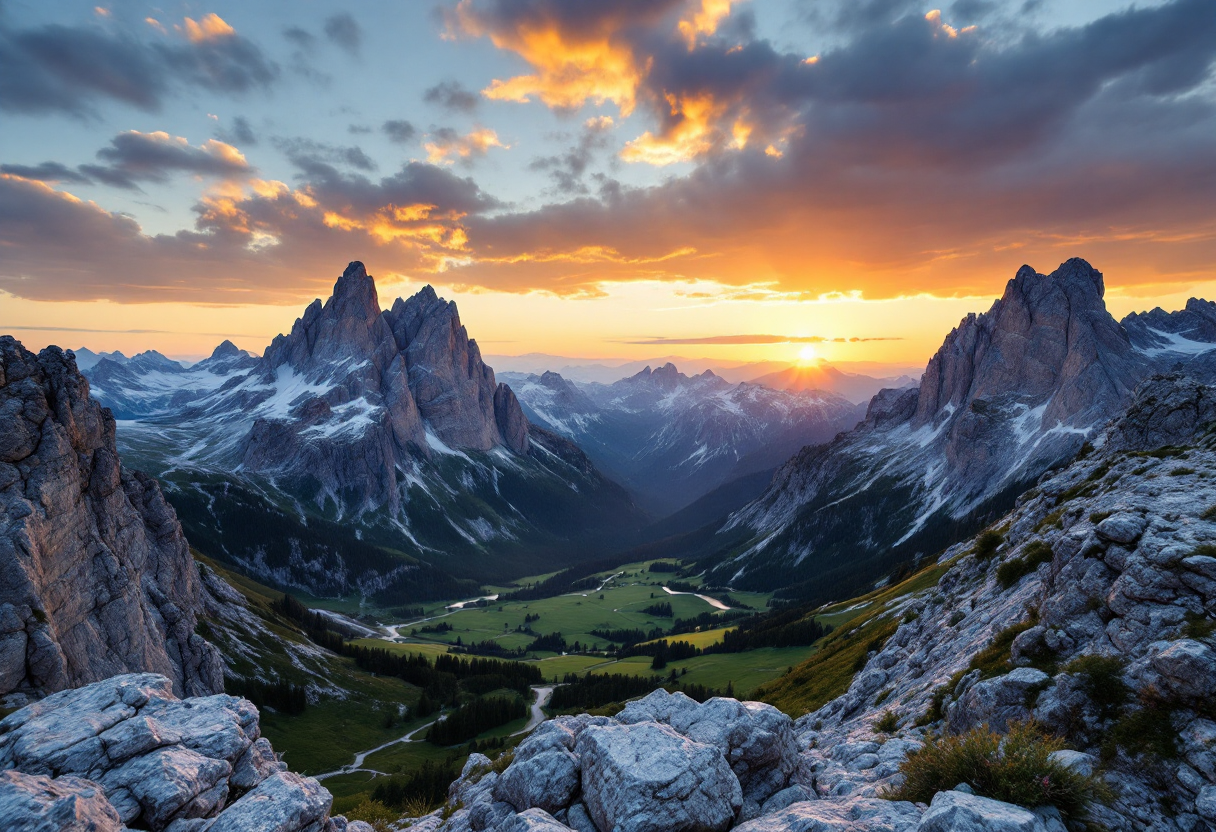 Panorama mozzafiato delle Dolomiti in montagna