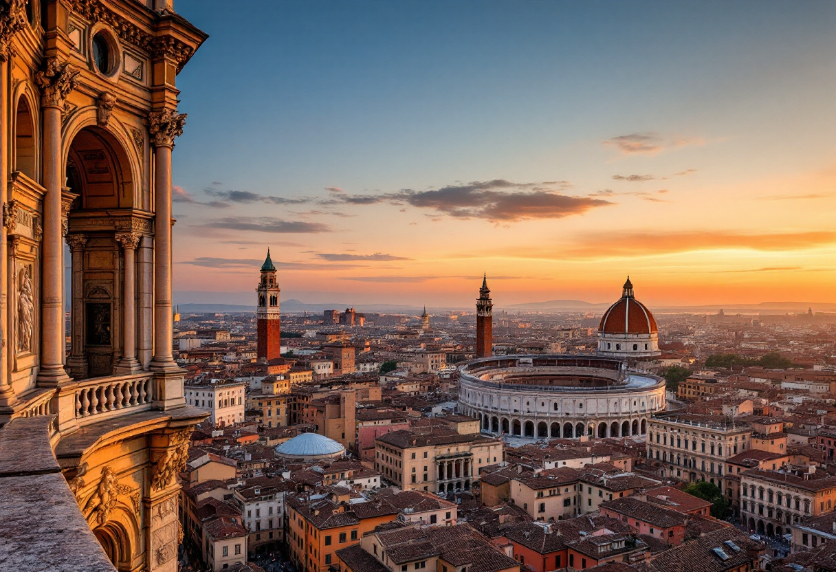 Vista romantica di Verona, la città dell'amore