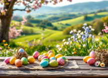 Famiglie che partecipano a attività pasquali in Italia