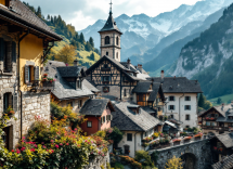 Vista panoramica di Breil-sur-Roya tra le Alpi Marittime