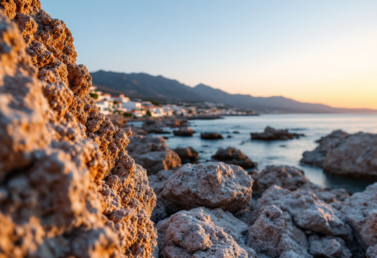Panorama di Buggerru con mare e miniere storiche