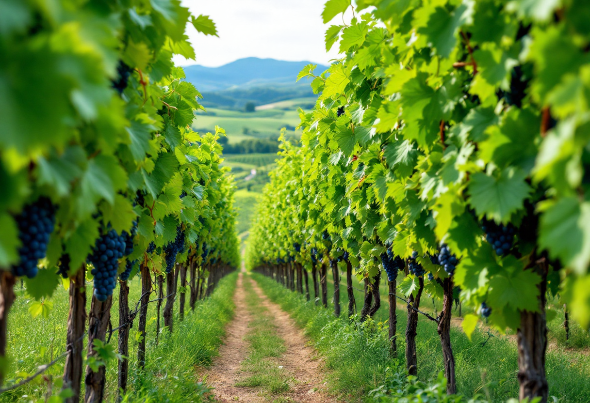 Panorama delle colline del Prosecco con vigneti