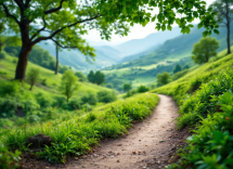 Immagine del cammino tra paesaggi naturali e resilienza