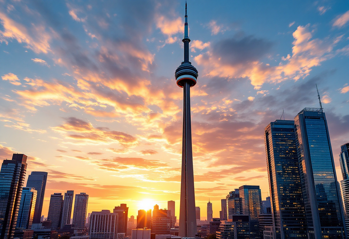 Vista panoramica di Toronto con grattacieli e cultura vibrante