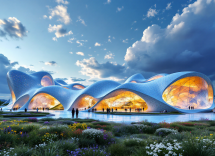 Immagine dell'Expo di Osaka 2025 con elementi culturali e tecnologici