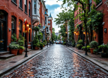 Vista panoramica del quartiere storico di Gastown a Vancouver