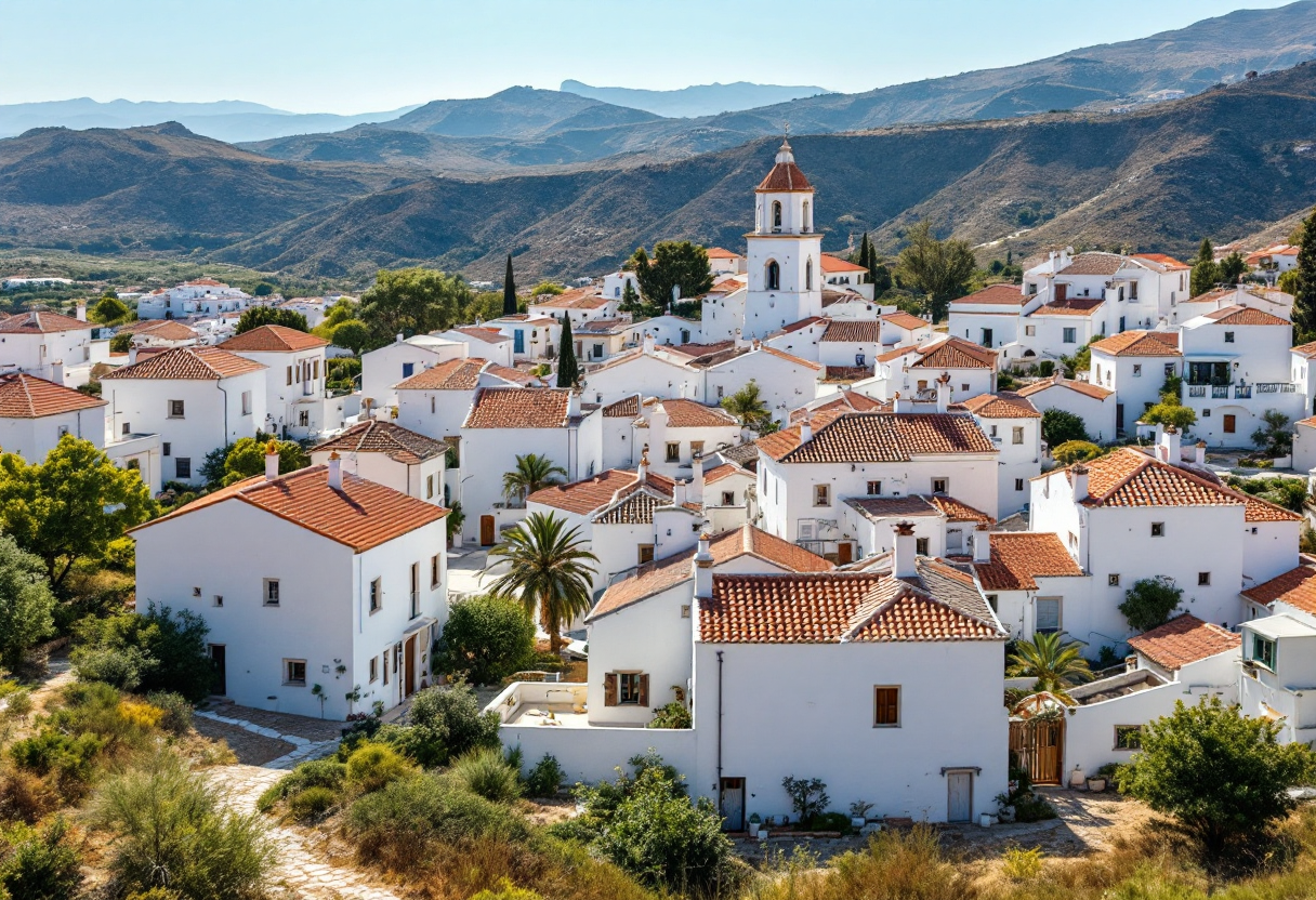 Vista panoramica di Mijas, un incantevole villaggio spagnolo