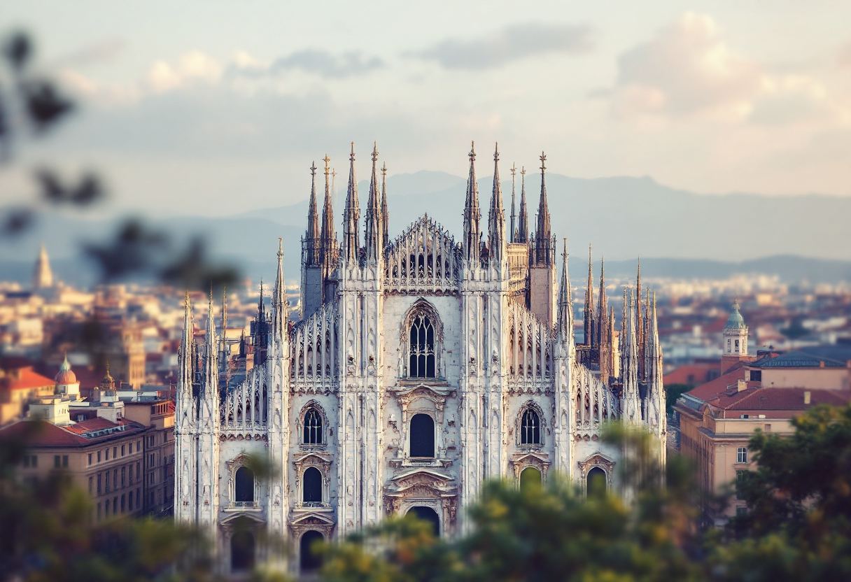 Panorama di Milano con luoghi storici e moderni