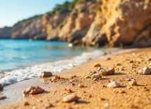 Vista panoramica della spiaggetta dell'Arcomagno