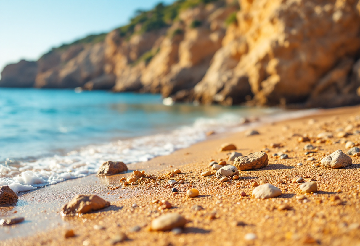 Vista panoramica della spiaggetta dell'Arcomagno