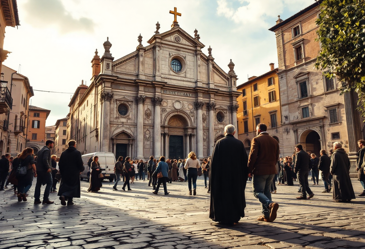 Processione del Venerdì Santo in una città italiana