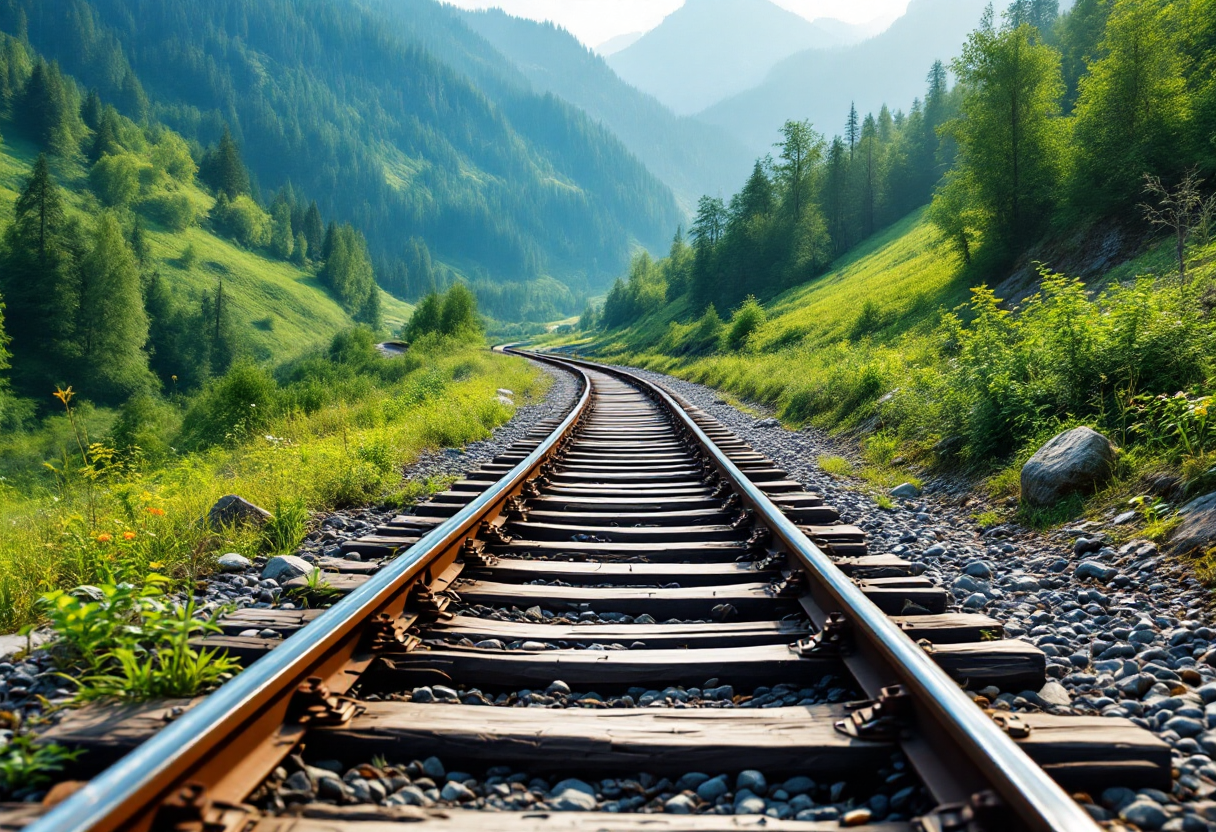 Vista panoramica di una tratta ferroviaria spettacolare