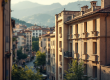 Vista panoramica di Tresigallo, esempio di razionalismo italiano