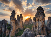 Vista panoramica del Tsingy de Bemaraha in Madagascar