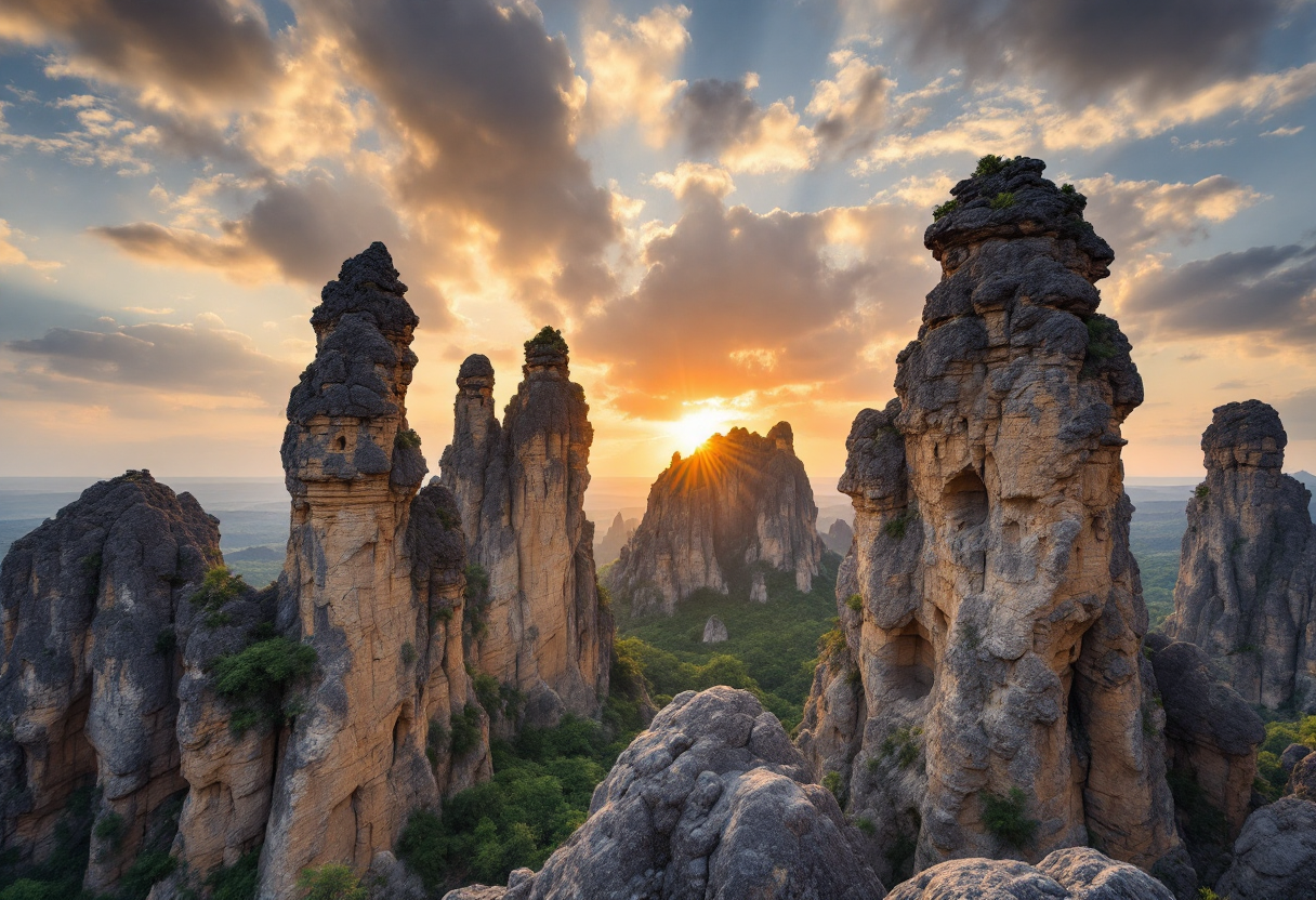 Vista panoramica del Tsingy de Bemaraha in Madagascar