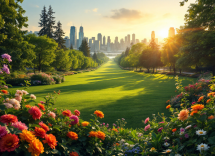Panorama di Vancouver con natura e architettura