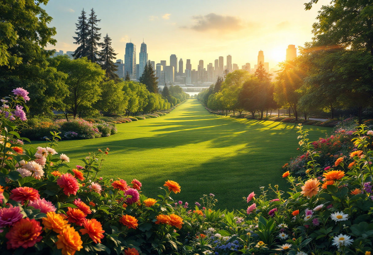 Panorama di Vancouver con natura e architettura