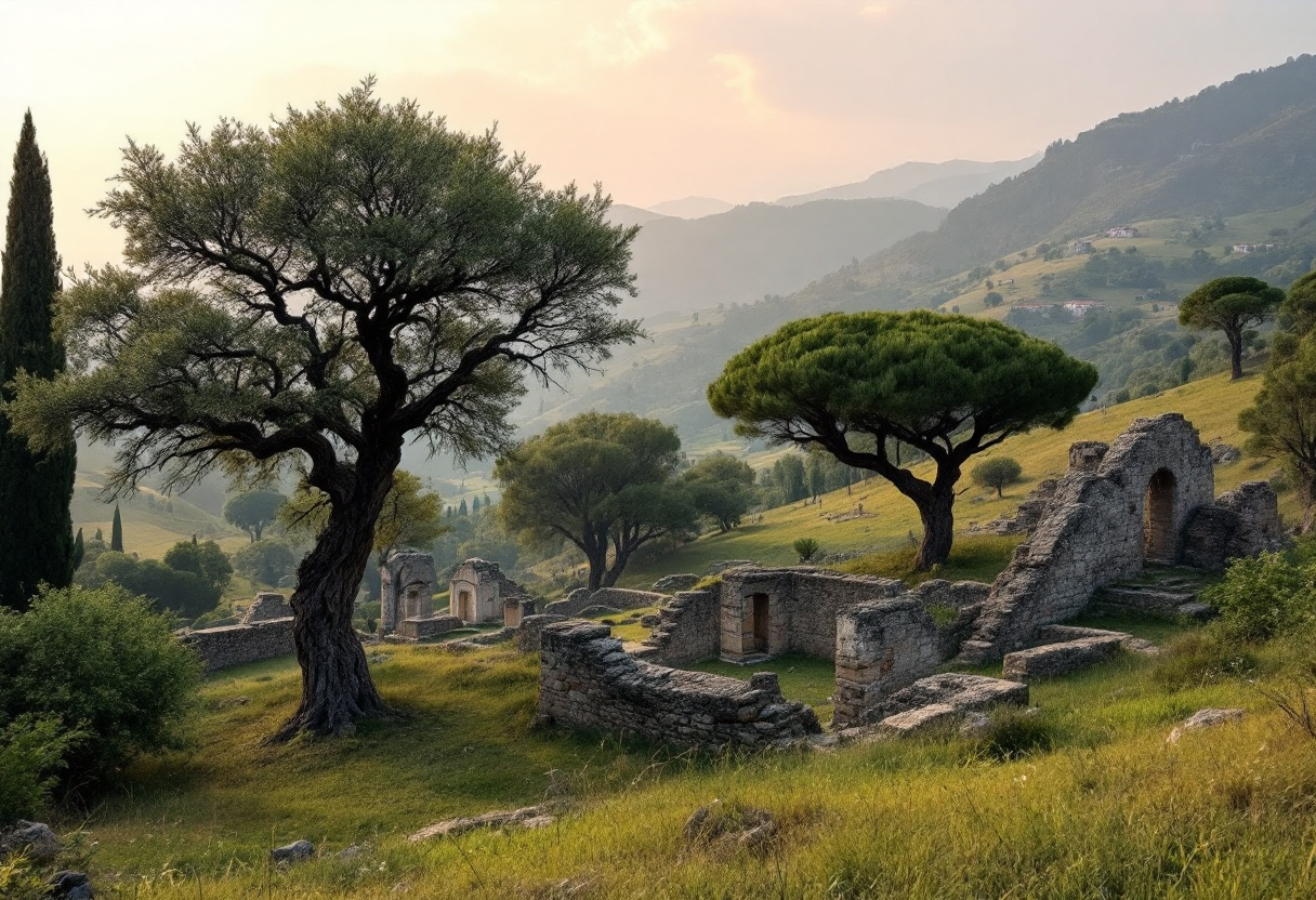 Panorama della città etrusca di Veio, antica e affascinante